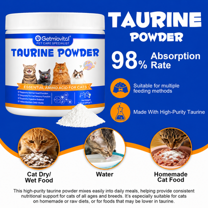 Getmiovital Taurine Powder Pure Pharmaceutical-Grade for Cats